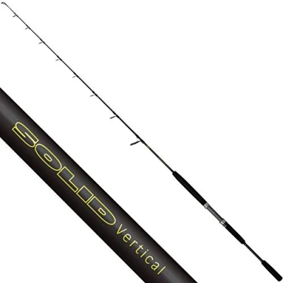 Abbildung von Black Cat Premium Welsrute Solid Vertical Vollcarbon Angelrute mit 30 Tonnen Blank Wels Angeln Vertikalangeln Wurfgewicht 50 200g, Schwarz, 1,80 m
