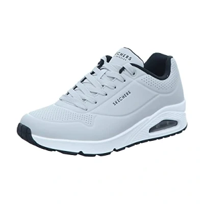 Abbildung von Skechers Herren UNO Stand ON AIR Sneaker, Light Gray Durabuck/Black Trim, 46 EU