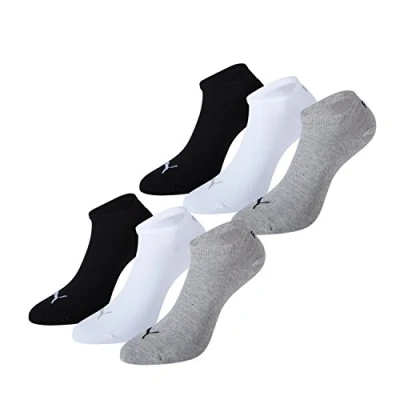 Abbildung von PUMA Unisex Sneakers Socken Sportsocken 6er Pack, schwarz/weiß/grau ((2x3er Pack), 39/42