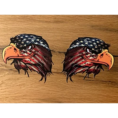 Abbildung von 24/7stickers #900 / 2X Adler USA Aufkleber je 10x9cm Racing Biker Motorrad Sticker Tank Oldtimer Oldschool Vintage Custom Bike