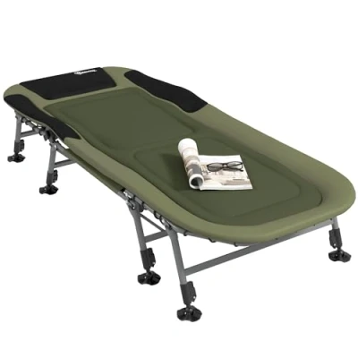 Abbildung von Campingbett Feldbett klappbar Reisebett bis 180kg belastbar Oxford Grün