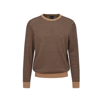 Abbildung von bugatti Rundhals MIT Streifen Strickpullover, Herren, Größe: 3XL, Taupe