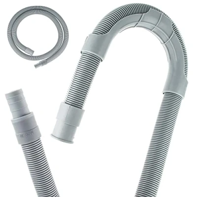 Abbildung von tecuro Ablaufschlauch Verlängerung, 50 cm, grau, Stutzen x Muffe Ø 19 mm, mit Schlauchhalter 56611 SH