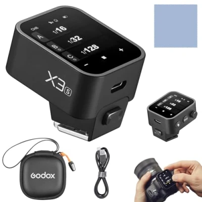 Abbildung von GODOX X3 S Flash Trigger 2,4 G kabelloser Blitzauslöser, TTL Autoflash mit großem OLED Touchscreen, mehrere Blitzmodus 32 Kanäle, 16 Gruppen Aufbewahrungstasche kompatibel Sony Kameras
