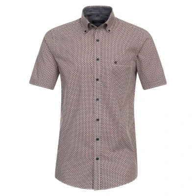 Abbildung von CASAMODA Comfort Fit Hemd Halbarm Button Down Kragen Muster dunkelblau Gr. L