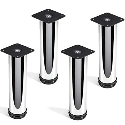 Abbildung von SO TECH® Möbelfuß 4er SET JIM Schrankfuß Chrom Ø 50 mm / Höhe: 200 mm, hohe Belastbarkeit durch extra starke Rohrwandung
