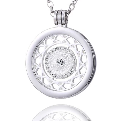 Abbildung von Morella Kette mit Anhänger Damen Halskette 70 cm Coin 33 mm (2 tlg), Silberkette inkl. austauschbarem Coin, im Samtbeutel