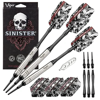 Abbildung von Viper by GLD Products Sinister 95% Tungsten Soft Tip Darts, Beveled Barrel, 18 Grams (21 3504 18)