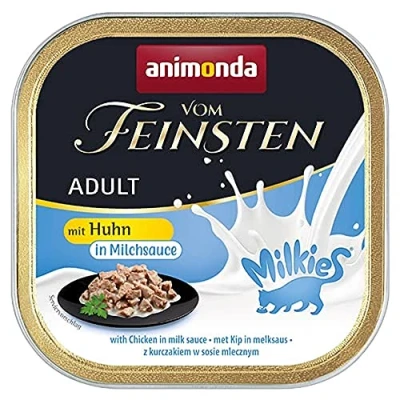 Abbildung von animonda Vom Feinsten Milkies Adult Katzenfutter, Nassfutter für Erwachsene Katzen, mit Huhn in Milchsauce, 32 x100 g