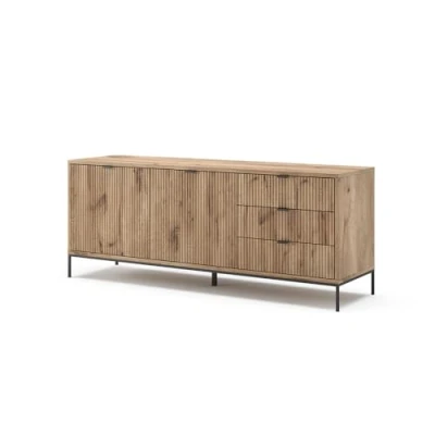 Abbildung von Vicco Lowboard Eliza, Viking Oak, 150.1 x 60 cm mit 3 Schubladen, 2 Türen