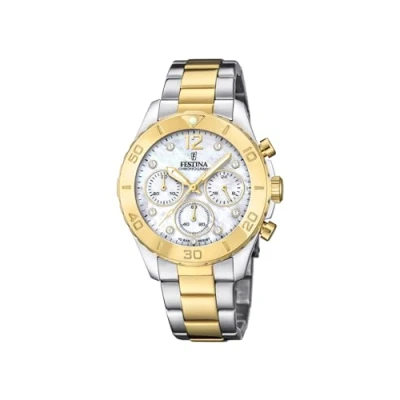 Abbildung von Festina Mineralglas Chronograph, Damen, Größe: One Size, Silberfarben