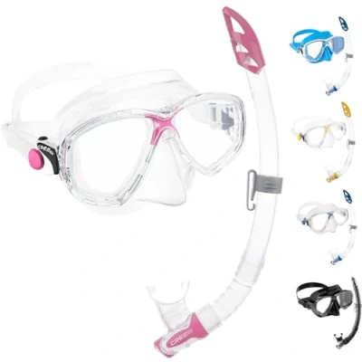 Abbildung von Cressi Marea Vip Maske + Schnorchel Mexico Tauchen und Schnorcheln, Klar/Rosa, Einheitsgröße, Unisex