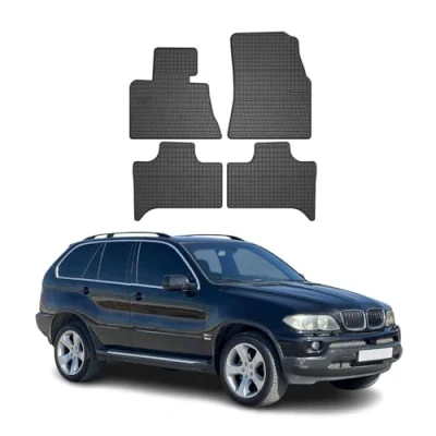 Abbildung von OMAC Gummi Fußmatten kompatibel mit BMW X5 E53 1999 2006 Automatten Schwarz 4tlg