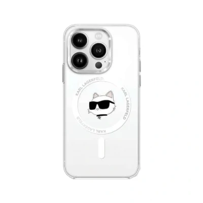 Abbildung von CG MOBILE Karl Lagerfeld KLHMP16LHLSCHH Hülle für iPhone 16 Pro 6.3&quot; Weiß hardcase IML Metal Choupette Head