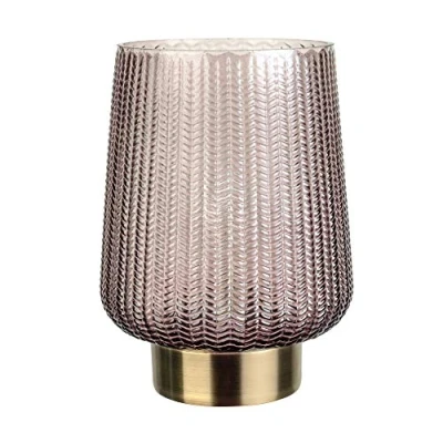 Abbildung von Pauleen LED Tischleuchte Fancy Glamour, Leuchtmittel wechselbar, Warmweiß, E27, Timer, Batterie, Taupe, Glas/Metall