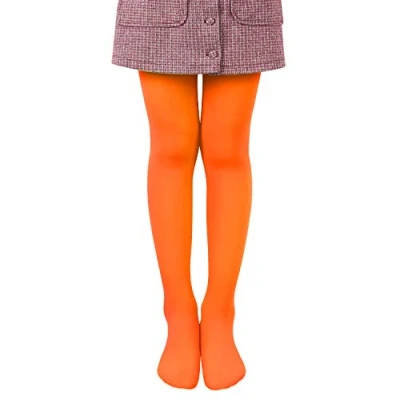 Abbildung von L&amp;K II Mädchen Ballett Strumpfhose Tanzstrumpfhose mit Fuß 80 DEN Blickdicht Mikrofaser Farbig 27251 Orange 134/140