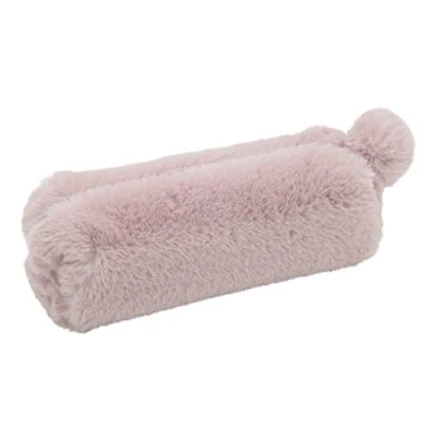 Abbildung von WEDO 24274009 Schlampermäppchen &quot;FLUFFY&quot;, mit Fellkugelanhänger, aus Polyesterplüsch, Innenfutter, rosa