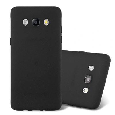 Abbildung von Cadorabo Hülle kompatibel mit Samsung Galaxy J5 2016 Schutzhülle TPU Silikon Case Frost Design Slim Kratzfest Weiche Gummi Rundumschutz für in Schwarz
