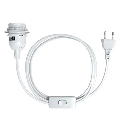 Abbildung von EAZY CASE Lampenfassung E27 Lampensockel mit Schalter und Kabel 5m, Fassung für Lampenschirm DIY Lampe zum Aufhängen Stromkabel Weiß