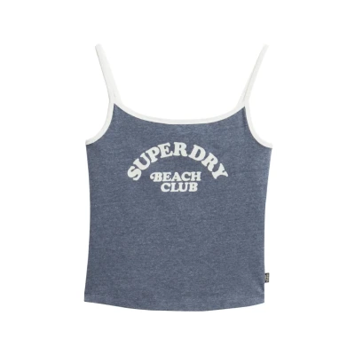 Abbildung von Superdry Essential Branded CAMI Top, Damen, Größe: 36, Navy marl