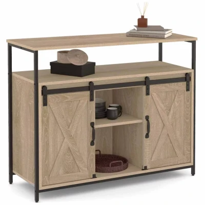 Abbildung von IDMarket Sideboard mit 2 Schiebetüren, 100 cm, Quebec Industriedesign