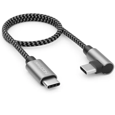 Abbildung von deleyCON 0,30m USB C Kabel 1x 90 Gewinkelt PD3.0 (60W Schnellladekabel) Kurzes 30cm zu Ladekabel für iPhone 16 15 Pro Max Samsung S25 S24 S23 Pixel iPad MacBook Air Tablets Switch PS5