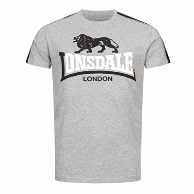 Abbildung von Lonsdale Herren T Shirt normale Passform ARDMAIR Marl Grey/Black/White L 117366