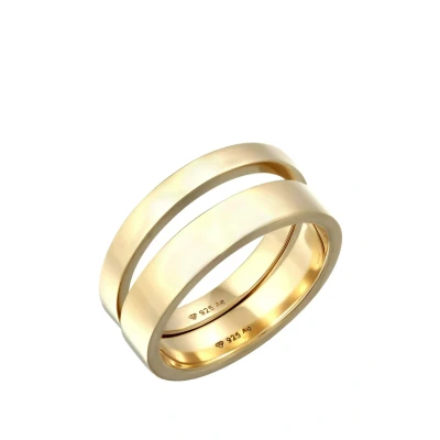 Abbildung von Kuzzoi 2ER SET Casual LOOK Ring, Herren, Größe: 62, Gold