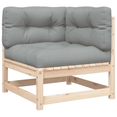 Abbildung von vidaXL Garten Ecksofa, Modular Sofa mit Kissen, Gartensofa Gartensessel Lattenrost, Lounge Sessel Gartenmöbel, Massivholz Kiefer