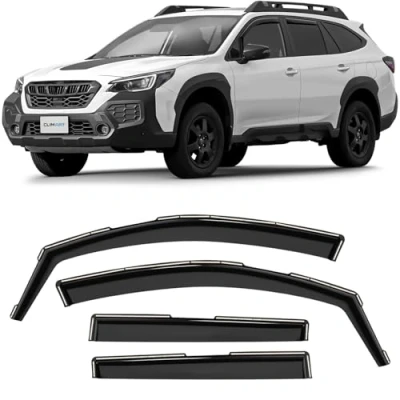 Abbildung von CLIM ART Windabweiser für/kompatible mit Subaru Outback 2020 2024 SUV, Autofenster Regenschutz, Regenabweiser, Integrierte Deflektoren, 4 Stück
