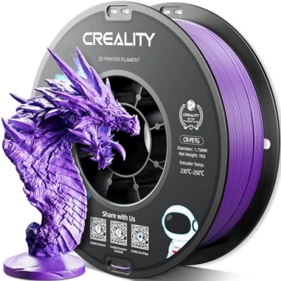 Abbildung von Creality PETG Filament 1.75mm, Hohe Präzision, Starke Zähigkeit, Geruchlos, Besserer Fluss, 1kg 3D Drucker Filament, 1.75mm Maßgenauigkeit +/ 0.02mm, Violett