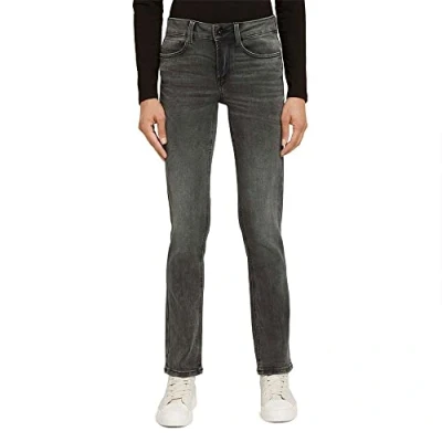 Abbildung von TOM Tailor Alexa Jeans Straight Leg, Damen, Größe: 28x32, Black stone wash denim