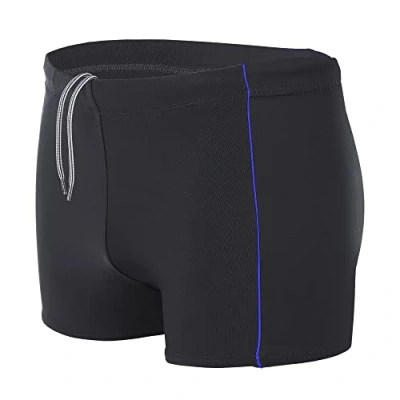 Abbildung von Aquarti Herren Badehose Kurz mit Kontrastpaspel, Farbe: Schwarz/Blau, Größe: 6XL