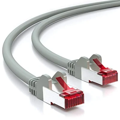 Abbildung von deleyCON 20m CAT6 Patchkabel S/FTP PIMF Schirmung CAT 6 RJ45 Netzwerkkabel Ethernetkabel LAN DSL Switch Router Modem Access Point Patchfelder Grau