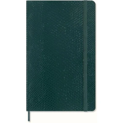 Abbildung von Moleskine Precious &amp; Ethical Notizbuch, mit einer Geschenkbox, veganen Einband Python Effekt, Klettverschluss, Großformat 13 x 21 cm, Farbe Grün