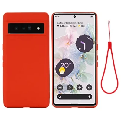 Abbildung von CoverKingz Handyhülle kompatibel mit Google Pixel 7 Pro Silikon Handy Hülle Soft Case Weiche Smartphone Schutzhülle Matt Rot