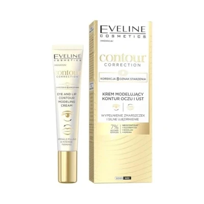 Abbildung von Eveline Cosmetics Konturkorrektur NeoContour Faltenfüller und Straffende Creme mit Multi Peptiden, Squalan &amp; Koffein