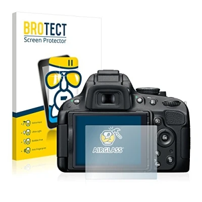 Abbildung von BROTECT Schutzglas für Nikon D5100 Schutzfolie Panzer Folie Glas [Extrem Kratzfest 9H, Anti Fingerprint, Ultra Transparent]