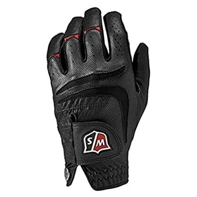 Abbildung von Wilson Staff Herren Golfhandschuh, Grip Plus, Material Kombi, Größe: L, Linkshand, MLH, schwarz, WGJA00103L
