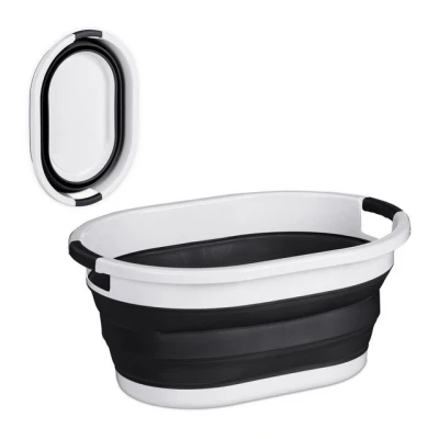Abbildung von relaxdays Wäschekorb Faltbarer 36 Liter (1 St), Schwarz