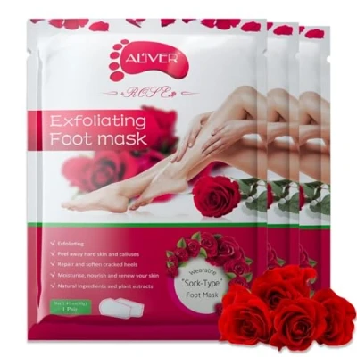 Abbildung von ALIVER Fußmaske Fußpflege Anti Hornhaut Socken Rose Aliver, 3 tlg.