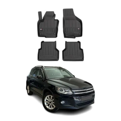 Abbildung von OMAC Gummi Fußmatten kompatibel mit VW Tiguan 2007 2017 Premium TPE Automatten