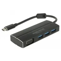 Abbildung von USB 3.2 Gen 1 Multiport Hub, C Stecker &gt; 3x A + VGA Buchse, Hub