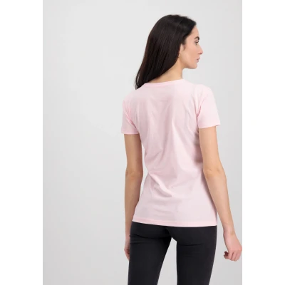 Abbildung von Alpha Industries Small LOGO WMN Tshirt print, Damen, Größe: Medium, Pastel pink