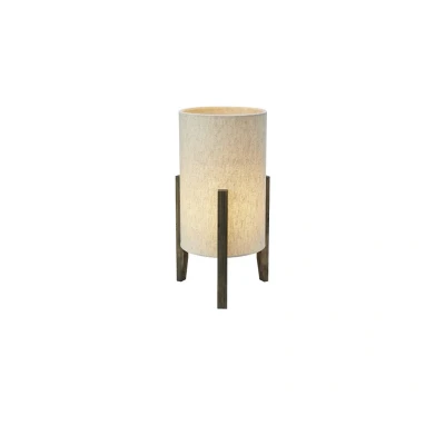 Abbildung von Tischleuchte Eruca, Höhe 39 cm, braun/beige, Holz/Leinen