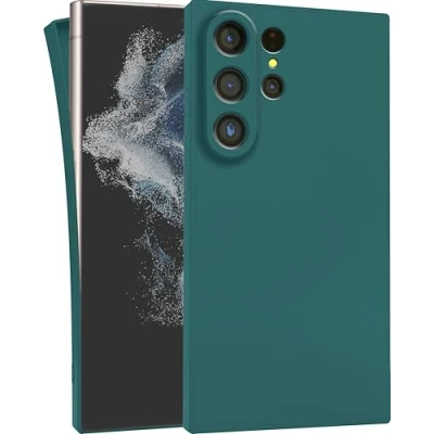 Abbildung von MyGadget Hülle für Samsung Galaxy S23 Ultra robuste Silikon Schutzhülle TPU Case Slim Silikonhülle Back Cover Kratzfest Handyhülle Matt Olivgrün