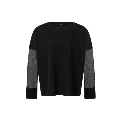 Abbildung von comma Leichter MIT Transparenten ÄRMELN Strickpullover, Damen, Größe: XS, Schwarz