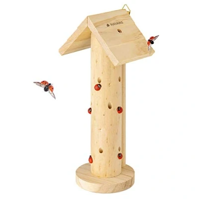 Abbildung von Navaris Insektenhotel Marienkäferhaus aus Holz Insektenhaus für Garten Balkon, (1 St)