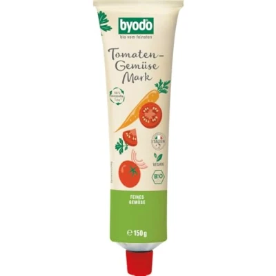 Abbildung von Byodo Bio Tomaten Gemüse Mark Doppelfrucht in der Tube 6er Pack (6 x 150 g) Hochwertiges Küchenbasic, Vegan &amp; Glutenfrei