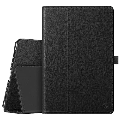 Abbildung von Fintie Schutzhülle für iPad 9.7 2018/2017, Air 2, [Eckenschutz] Premium veganes Leder Folio Stand Cover, Auto Wake/Sleep 6. / 5. Generation, 1/2, Schwarz